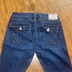low-rise navy true religion jeans